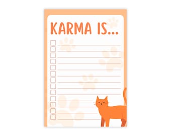 Cat To Do List Notepad | Aesthetic Karma-Inspired Desk Pad | Cute Productivity Planner