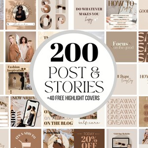 200 Neutral Instagram Post Templates | Engagement Post | Business Coach | Quotes  | Canva | Beige | Social Media | Blogger