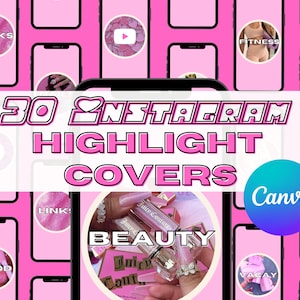 Pink Instagram Highlight Covers | Social Media Post| Fashion | Instagram Story Highlight | Aesthetic  Instagram Templates