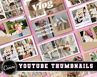 Miniatury YouTube w Canva | Szablony vlogów (do pobrania cyfrowego)