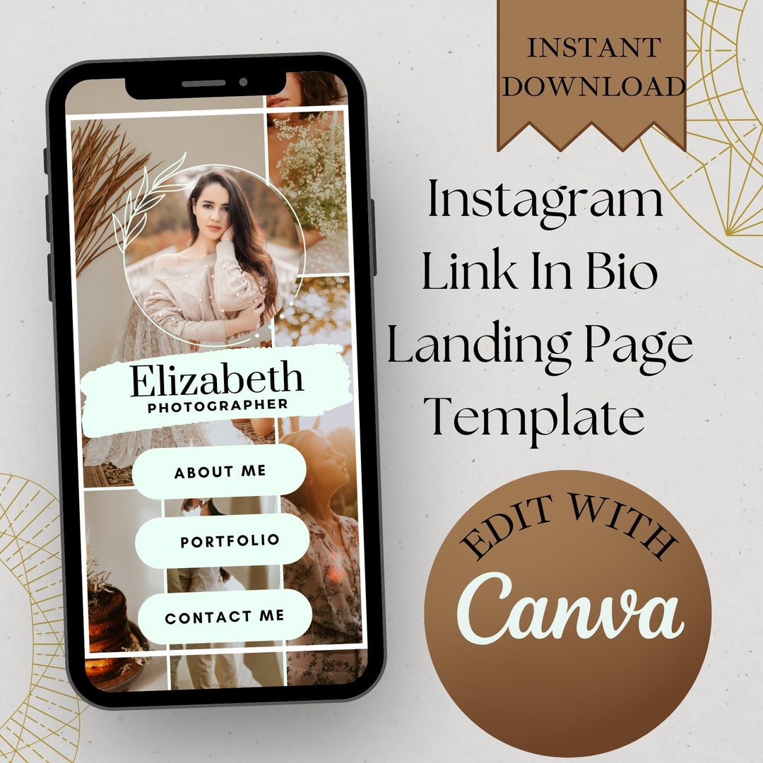 Link in Bio Page Photographer Template Instagram Link in - Etsy