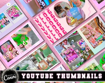 Edytowalne miniatury YouTube: Szablony Retro Canva (do pobrania cyfrowego)