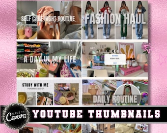 Edytowalne miniatury YouTube: szablony Canva (do pobrania cyfrowego)