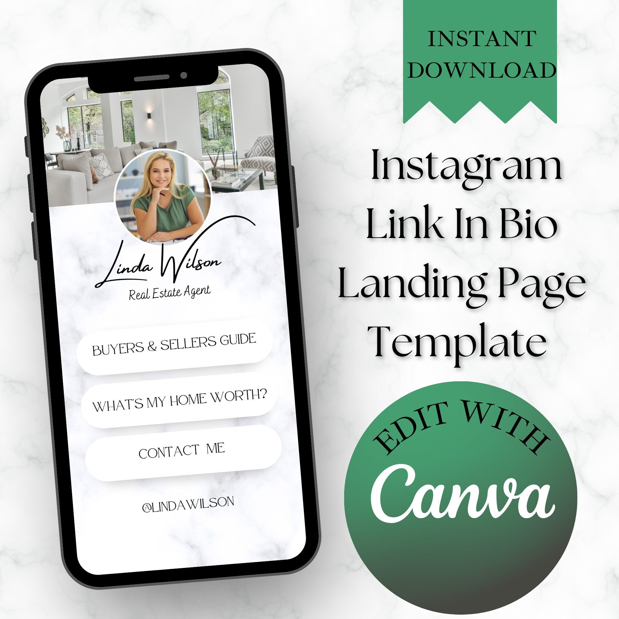 Link in Bio Template Real Estate Agent Instagram Landing - Etsy