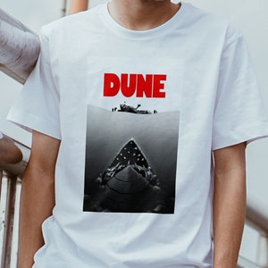 Funny Dune Travel Jaws Poster Tee, Arrakis Sandworm Desert Planet Tshirt Heavyweight Unisex Crewneck T-shirt Frank Hebert Top, Dune Book Top