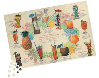 Hawaiian Village 1000 Piece Puzzle Vintage Menu - Tiki Drinks - Tiki Bar