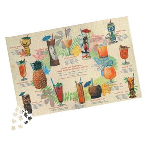 Hawaiian Village 1000 Piece Puzzle Vintage Menu - Tiki Drinks - Tiki Bar