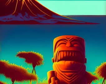 Tiki Art - Original Mid-Century Modern Artwork