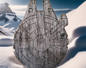 Millennium Falcon Star Wars Tiki Wood Wall Art - Hand Made - One of a Kind