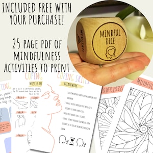 Mindfulness dice, Self care dice, Anxiety tool, Stress relief, Mental health gift,Self care gift,Stocking filler,Therapy gift,CBT activities