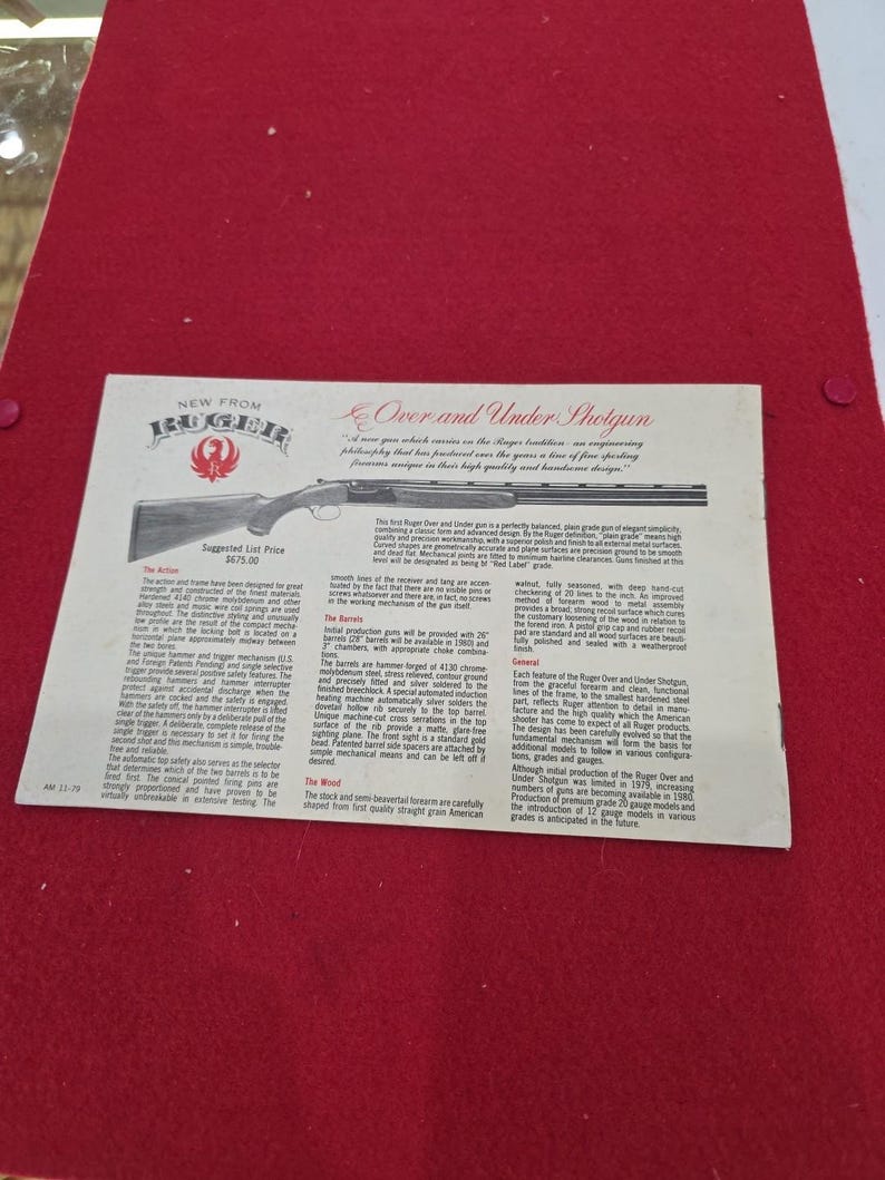 VTG 1980 Ruger Firearms Gun Catalog Brochure image 2