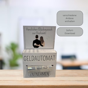 Geldgeschenk Geburtstag Hochzeit Konfirmation Shopping Reise I Geldautomat I digitaler PDF Sofort-Download