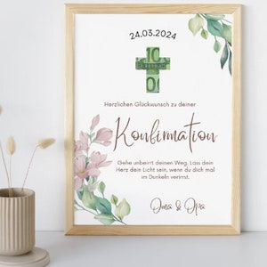Individual personalizable cash gift for confirmation, communion, youth consecration, confirmation I picture frame I digital download