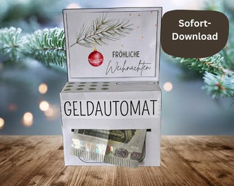 クリスマスマネーギフト I DIY クリスマスギフトアイデア I 紙幣用 ATM I デジタル PDF インスタントダウンロード