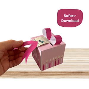 Geldgeschenk Geburtstag I Geschenkschachtel für Geldscheine I DIY Geschenkidee für Geldscheine I Geburtstagsgeschenk selbst basteln Vorlage