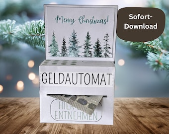 クリスマスマネーギフト I DIY クリスマスギフトアイデア I 紙幣用 ATM I デジタル PDF インスタントダウンロード