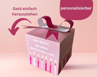 パーソナライズ可能な紙幣用ギフトボックス I マネーギフト 誕生日 I DIY 紙幣用クリスマスギフト I ギフトボックス