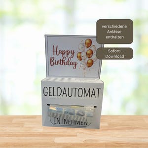 Geldgeschenk Geburtstag Hochzeit Konfirmation Shopping Reise I Geldautomat I digitaler PDF Sofort-Download