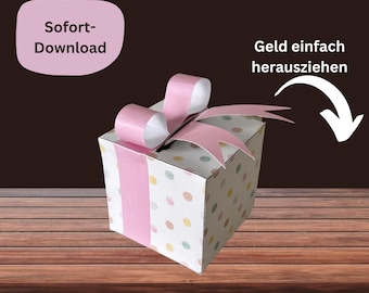 紙幣用のギフトボックス I マネーギフト 誕生日 I DIY ギフトアイデア 紙幣 I 誕生日プレゼント 独自のテンプレートを作成