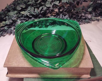 Emerald Green Triangle Dish, Art Deco