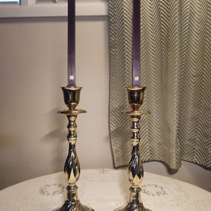 Solid Brass Candlestick Holders, Set of 2