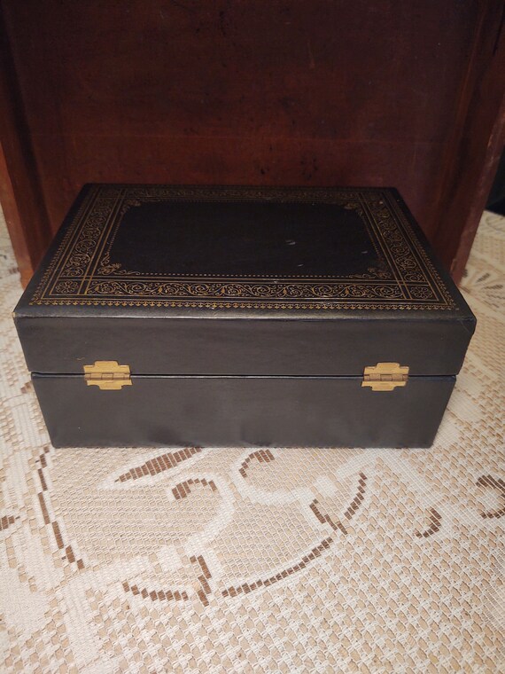 Mele Jewelry Box, Black w/Red Satin Lining - image 4