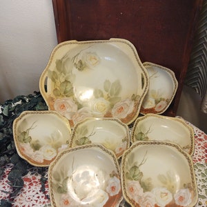 Berry Bowl Set, Roses, Made in Germany, 7 Piece