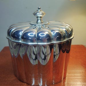Oval Shaped Silver Plate, Lidded, Lined Jewelry Box