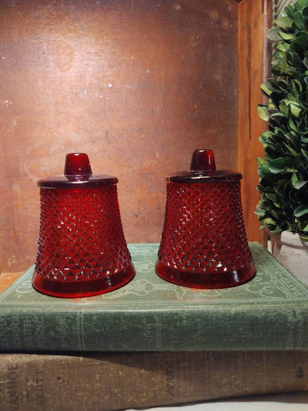 Will & Baumer Peg Votive Candle Holders Set of 2 Ruby Red Etsy