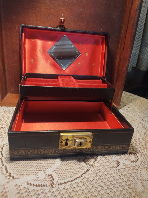 Mele Jewelry Box, Black w/Red Satin Lining - image 1