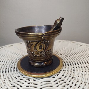 Brass Pharmacy Commemorative Bi-Centennial Mortar and Pestle