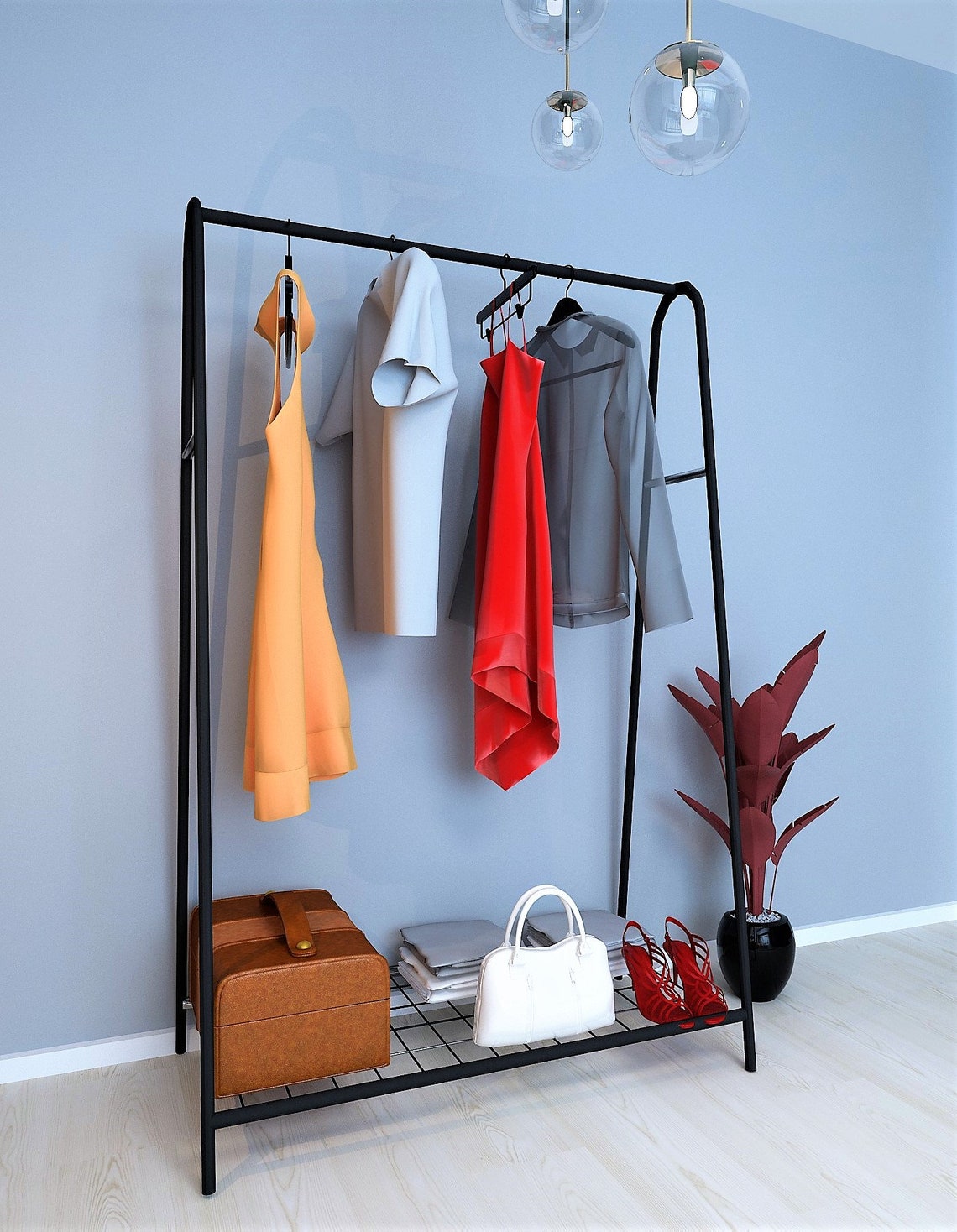 Industrial Clothes Rack clothing Rack Standing Coat Rack Etsy