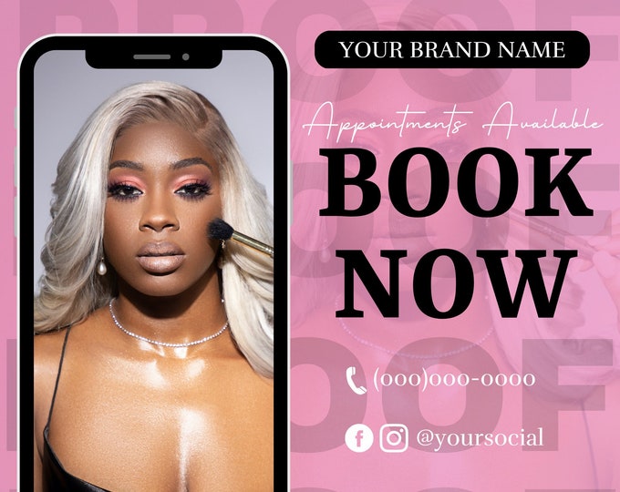 Editable Book Now Flyer DIY Appointments Available Template Premade