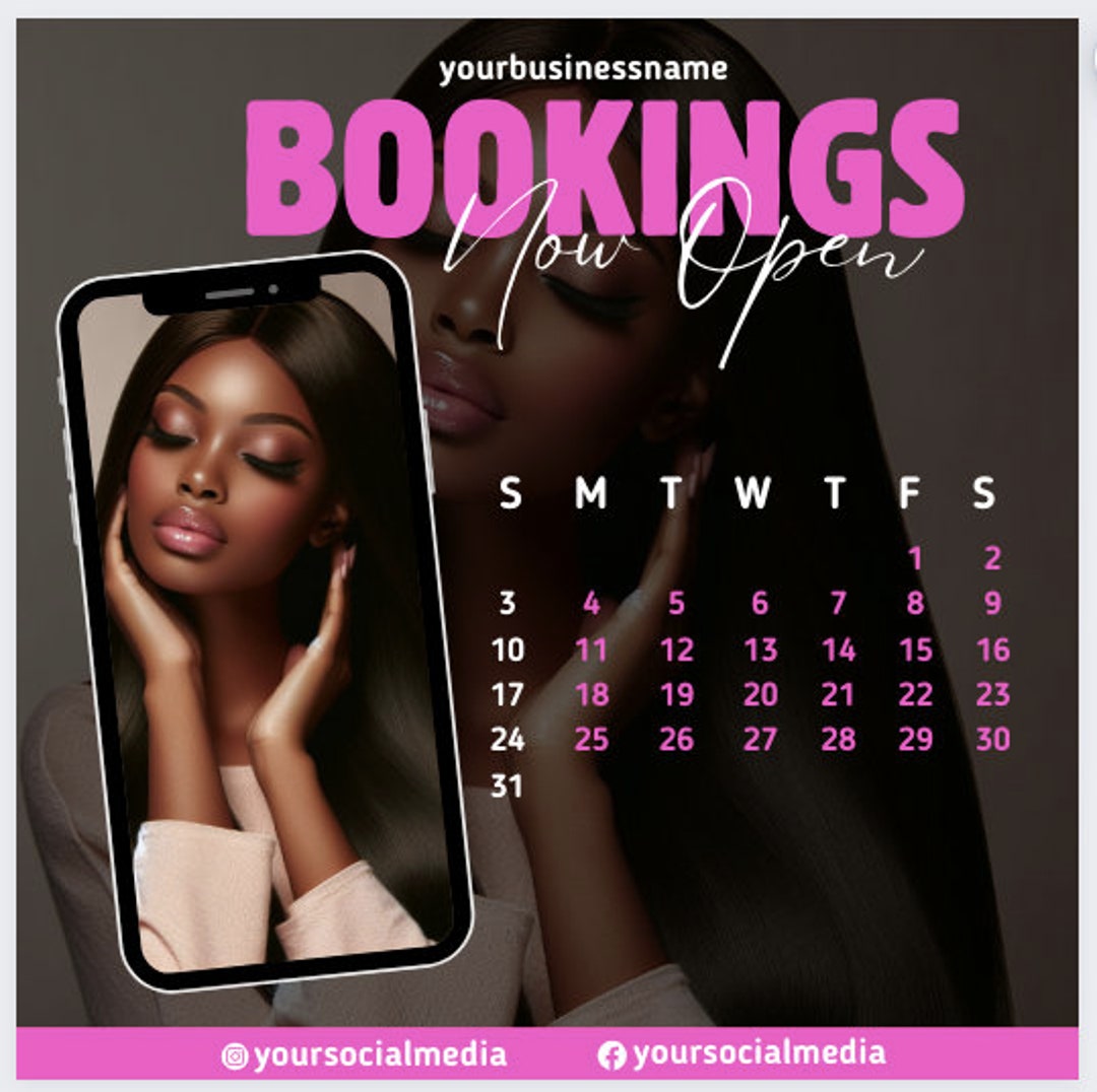 Editable Bookings Flyer Template, Salon Appointments, DIY Canva ...