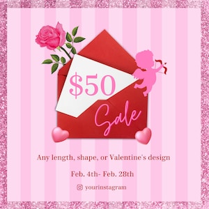 Editable Valentines Day Flyer, DIY February Sale Template, Premade Flyer Template, Hair, Lashes, Make up, Nails, Stylist, Canva Template