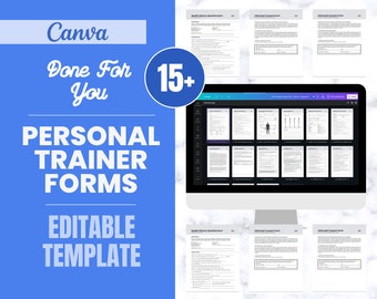 PERSONAL TRAINER White Label Bundle, Personal Trainer Cavna, PARQ Waiver, Personal Trainer Canva, Fitness Coach,  Done-For-You, Template