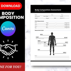 BODY COMPOSITION Personal Trainer Form, Fitness Coach Form, Body Composition, Personal Trainer Contract, Fitness Coach Assessment, Template