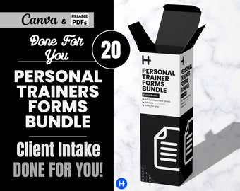 PERSONAL TRAINER Client Intake Form, Personal Trainer Forms, PARQ Waiver, Personal Trainer Canva, Fitness Coach Contracts, Editable Template