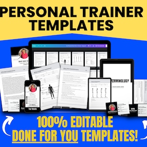 MEGA PERSONAL Trainer Template, Personal Trainer Bundle, Personal Trainer Client Intake Form, Fitness Coach Template Canva, PARQ