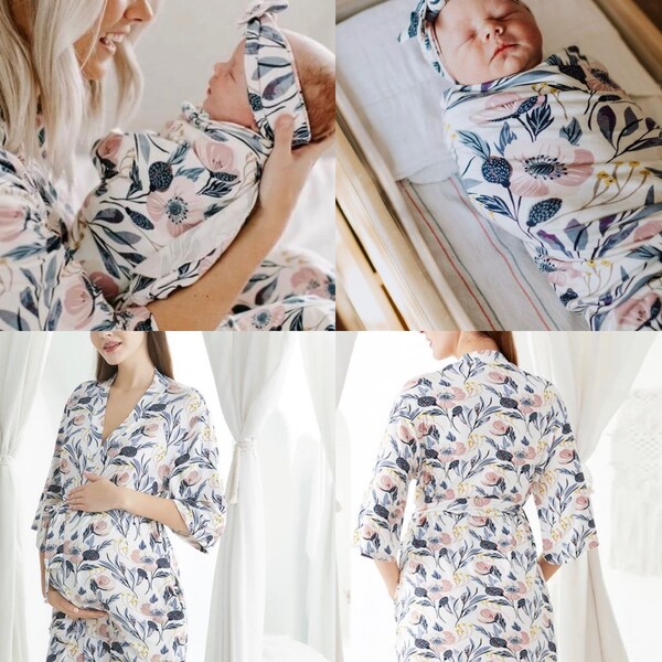 Robe and Swaddle Set Boy Etsy