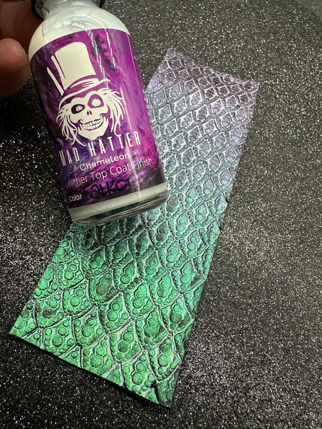 Leather Top Coat Finish 1oz Glass Dropper Bottle Pearl Color Changing