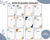 2023 Aesthetic Calendar Printable | Portrait, Vertical | Digital Download | Wall Calendar
