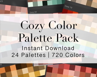 Cozy Colors Procreate Palette Pack - 24 Palettes & 720 Colors | Compatible with Procreate on iPad