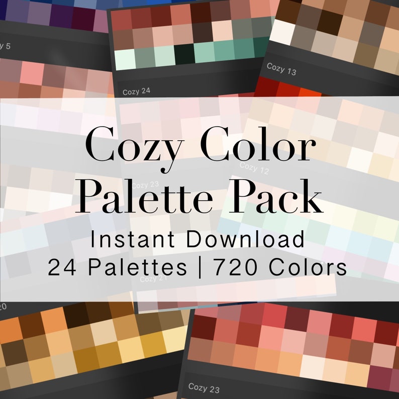 Cozy Colors Procreate Palette Pack 24 Palettes & 720 Colors Compatible