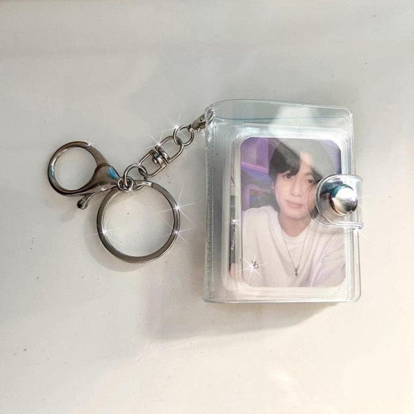 BTS Jungkook Weverse handmade mini laminated photocard photobook key ring / keychain