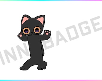 Sfondo trasparente che balla gatto nero con decorazione in streaming musicale per premi del canale e tifo per i creatori di contenuti che utilizzano OBS