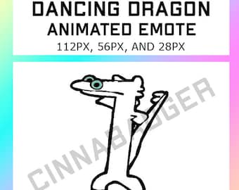 Animated Dancing White Dragon Tiktok Meme Emote for use on Streaming Sites such as Twitch, Kick, Youtube, Discord and more