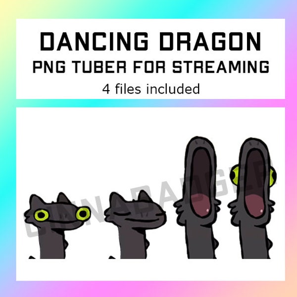 Tuber Vtuber PNG Black Dragon de Viral Dancing Meme sur Tiktok à utiliser sur Tiktok, Kick, Twitch, Youtube, YT comme image interactive