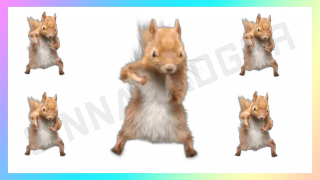 Transparent Background Dancing Squirrel with Music Stream Decoration for Channel Rewards and Cheer Redeems for Content Creators using OBS