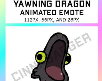 Animated Yawning or Screaming Black Dragon Tiktok Meme Emote for use on Streaming Sites such as Twitch, Kick, Youtube, Discord and more